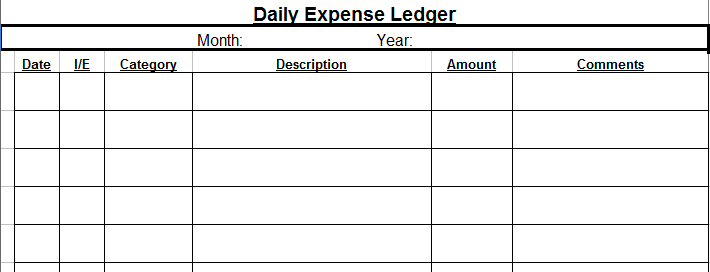 printable expense tracker template